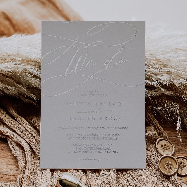 Romantic Silver Foil Grey | Flourish We Do Wedding (Creator Uploaded)