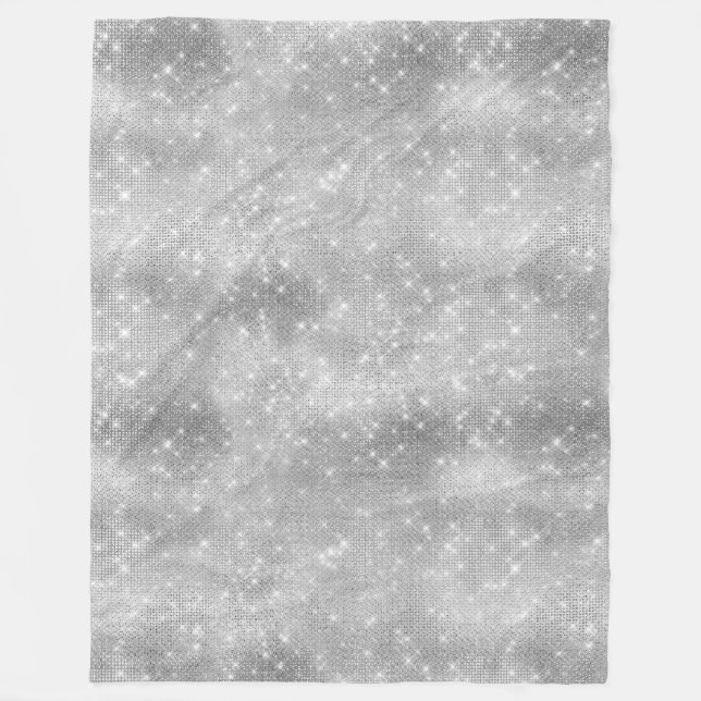 Romantic Silver Sparkle Fleece Blanket (Front)