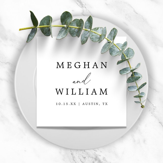 Romantic Simple Calligraphy Wedding Napkin (Creator Uploaded)