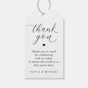 Romantic Simple Wedding Thank You Favour Tags