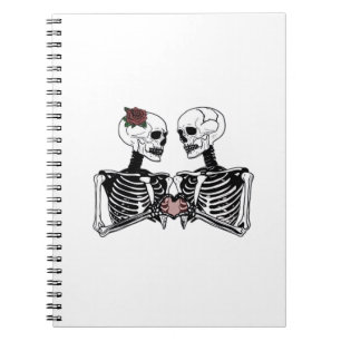 Romantic Skeleton Couple – Gothic With Heart Hands Notebook
