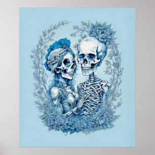 Romantic Skeleton Couple Poster