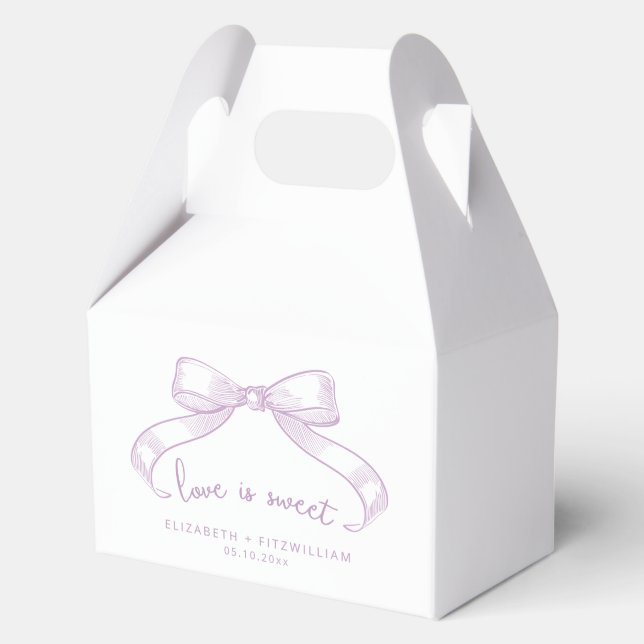 Romantic Sketched Bow | Lilac Love is Sweet  Favour Box (Front)