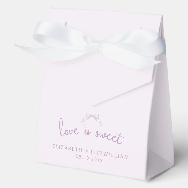 Romantic Sketched Bow | Lilac Love is Sweet  Favour Box (Front)