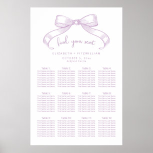 Romantic Sketched Bow   Lilac Seating Chart Poster