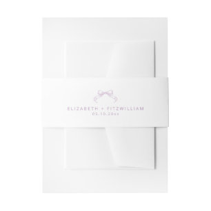 Romantic Sketched Bow Wedding Invitation Belly Band
