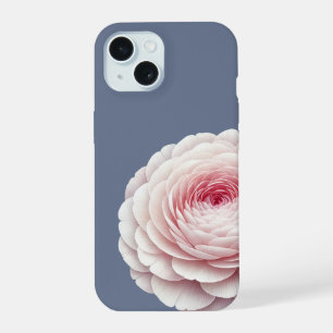 Romantic Slate Blue Blush Floral iPhone 15 Case
