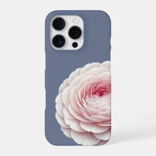 Romantic Slate Blue Blush Floral iPhone 16 Pro Case