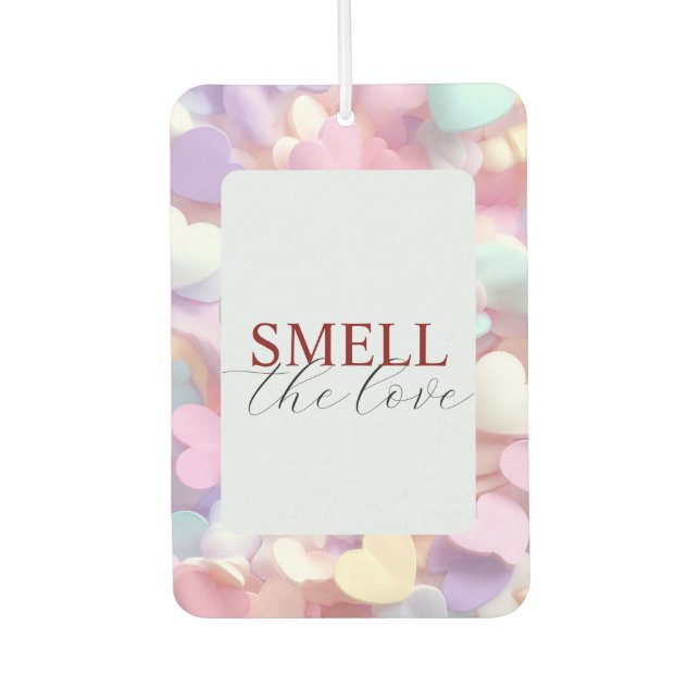 Romantic ‘Smell the Love’ Valentine Air Freshener (Front)