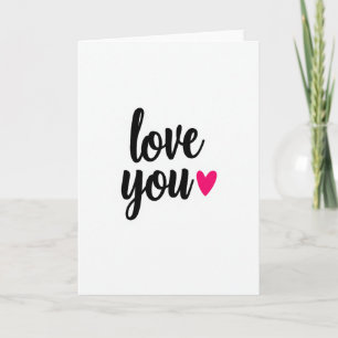 Romantic Smooth Script Love You Card