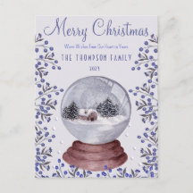 Romantic Snowy Watercolor Christmas Trees SnowBall