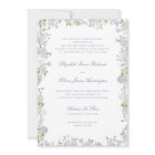 Romantic Soft Blue Floral Frame Wedding