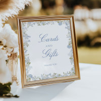 Romantic Soft Blue Floral Wedding Cards and Gifts