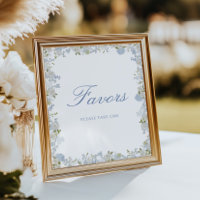 Romantic Soft Blue Floral Wedding Favours