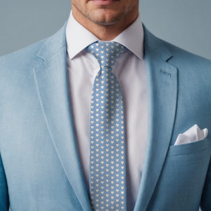 Romantic Soft Blue Hearts Subtle Valentine's Day Tie