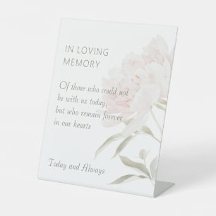 Romantic Soft Blush Peony Wedding In Loving Memory Pedestal Sign