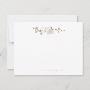 Romantic Soft Blush White Wedding Thank You Card