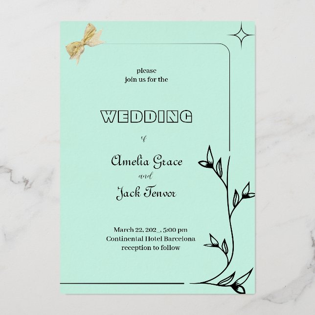 Romantic Soft Colour with branch border design (Front)