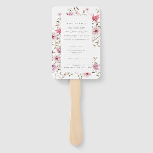 Romantic Soft Floral Blush pink watercolor wedding Hand Fan