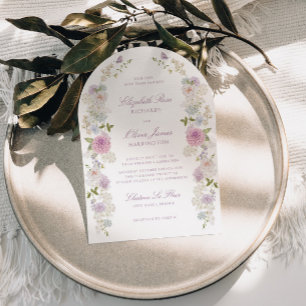 Romantic Soft Pastel Floral Arch Wedding Invitation
