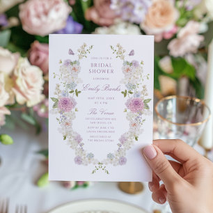 Romantic Soft Pastel Floral Bridal Shower Invitation