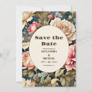 Romantic Soft Pink Flowers Wedding Save The Date