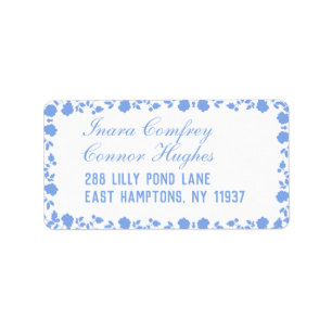 Romantic Soft Pretty Floral Border Return Mailing Label