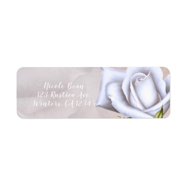 Romantic Soft White Roses Elegant Floral Wedding (Front)
