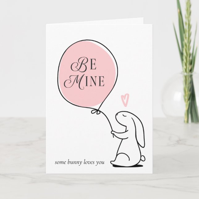 Romantic Some Bunny Loves You Valentine's Day  Holiday Card (Front)