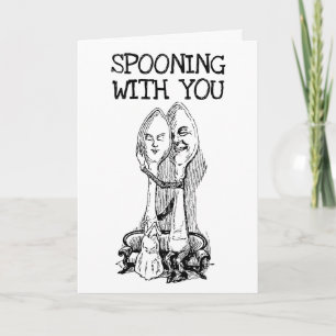 ROMANTIC SPOONING CARD FOR HUSBAND OR WIFE