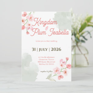 Romantic Spring Blossom & Greenery Garden Wedding Invitation