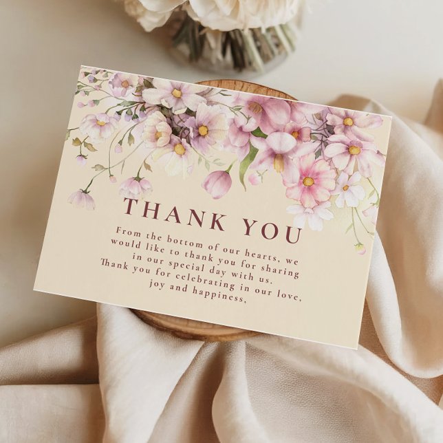 Romantic Spring Blossom Wedding Thank You Card (Creator Uploaded)