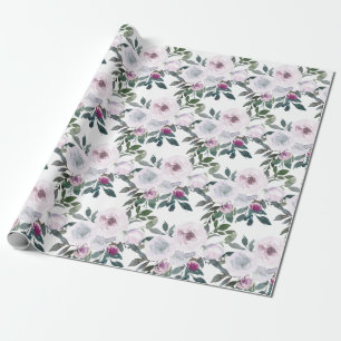 Romantic Spring Florals   Watercolor Wrapping Paper