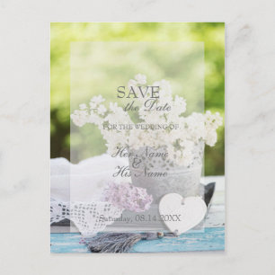 Romantic Spring Flower Floral Lilac SAVE the Date Announcement Postcard
