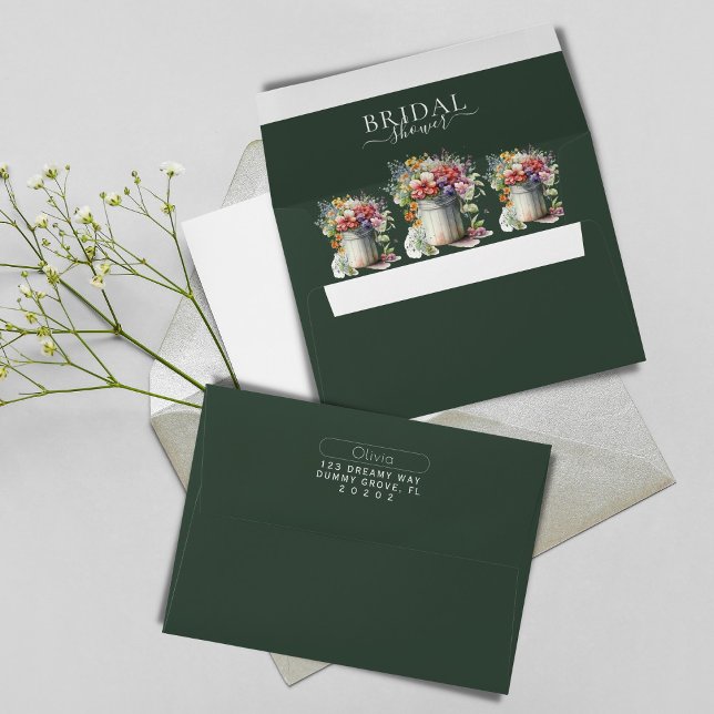 Romantic Spring Flowers Vase Bridal Shower Envelope (Creator Uploaded)