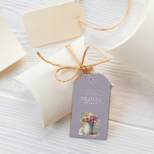 Romantic Spring Flowers Vase Bridal Shower Gift Tags