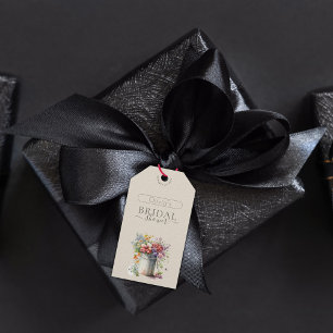 Romantic Spring Flowers Vase Bridal Shower Gift Tags
