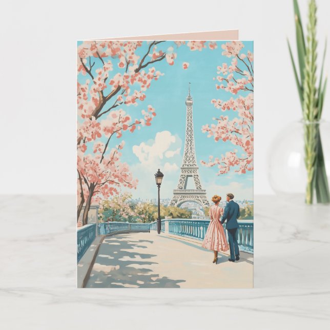 Romantic Spring in Paris Card (Front)