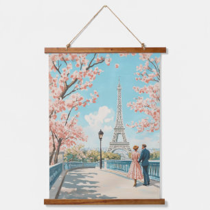 Romantic Spring in Paris Hanging Tapestry