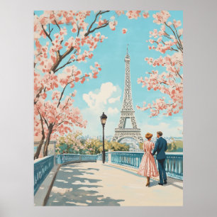 Romantic Spring in Paris Poster