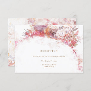 Romantic Spring Pink Flowers Reception Insert Invitation