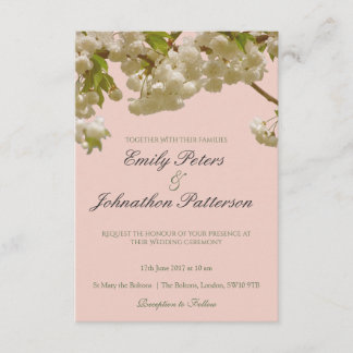 Romantic Spring Summer Cherry Blossom Wedding Invitation