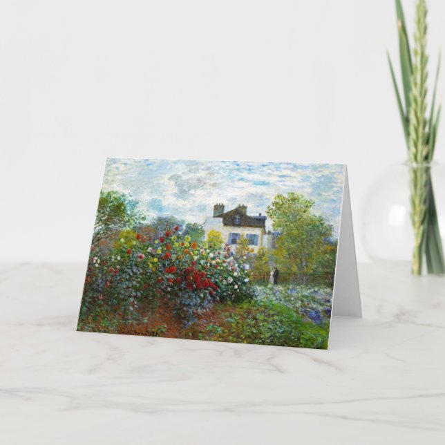 Romantic Spring Wedding Vintage Monet Garden Card (Front)