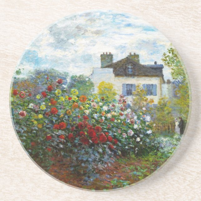 Romantic Spring Wedding Vintage Monet Garden Coaster (Front)