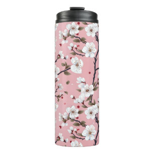 Romantic Springtime Cherry Blossoms Japandi Floral Thermal Tumbler