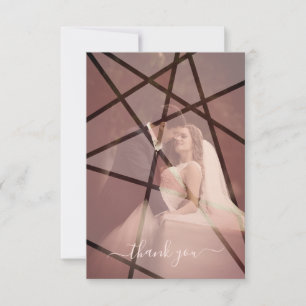 Romantic Stained Glass Imitation for Wedding Guest Thank You Card