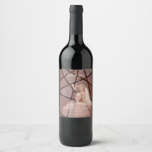 Romantic Stained Glass Imitation for Wedding Guest Wine Label