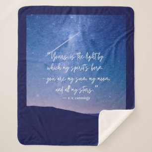 Romantic Stars Cummings Quote Sherpa Blanket
