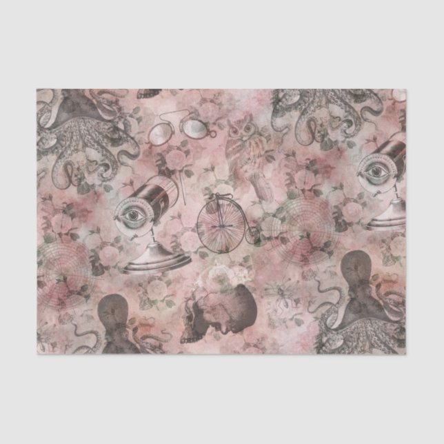 Romantic Steampunk | Antique Vintage Ephemera Tissue Paper (Front)