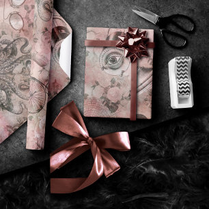 Romantic Steampunk   Antique Vintage Ephemera Wrapping Paper